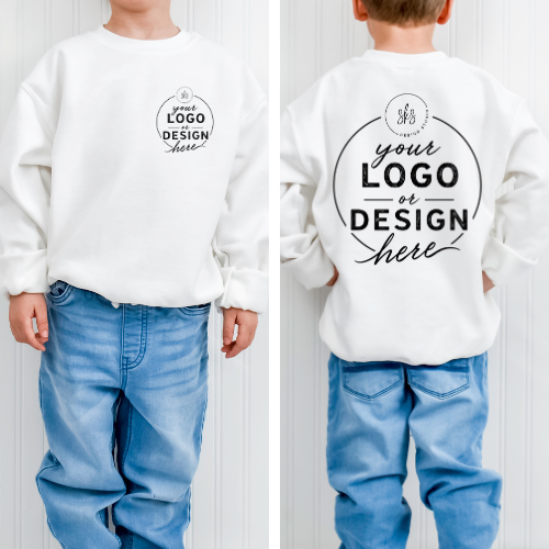 CUSTOM LOGO | Youth Crewneck Sweatshirt [GILDAN]