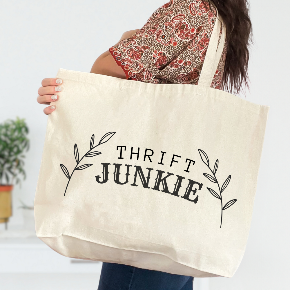 Thrift Junkie | Jumbo Canvas Tote Bag