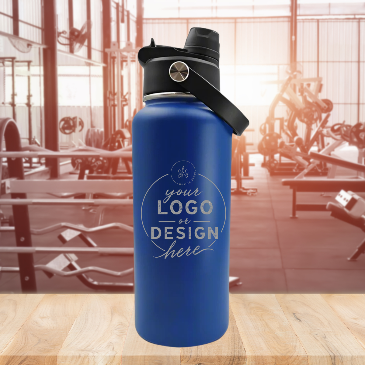 CUSTOM LOGO | ENGRAVED | 32oz Stainless Steel Sports Water Bottle