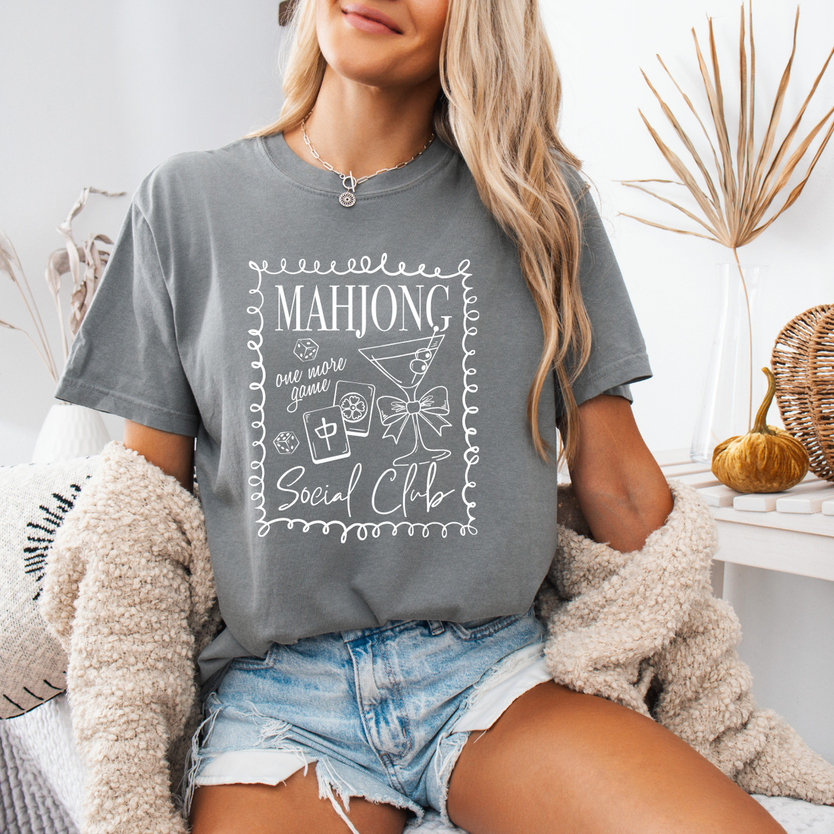 Mahjong Social Club, One More Game | Unisex T-Shirt [COMFORT COLORS]