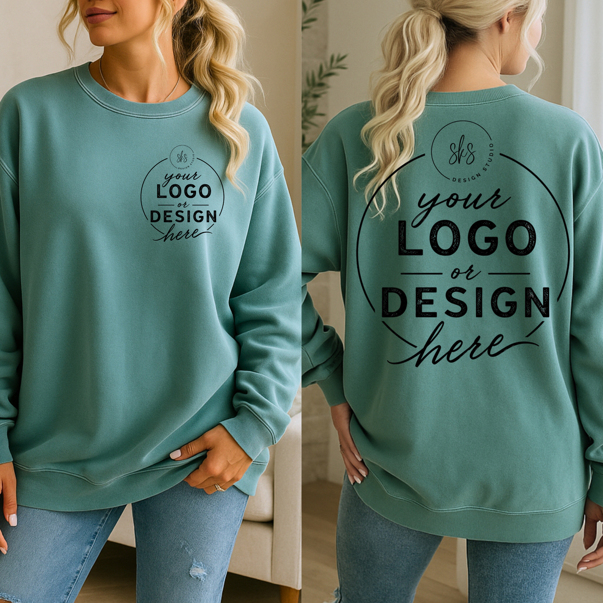 CUSTOM LOGO | Unisex Crewneck Sweatshirt [COMFORT COLORS]