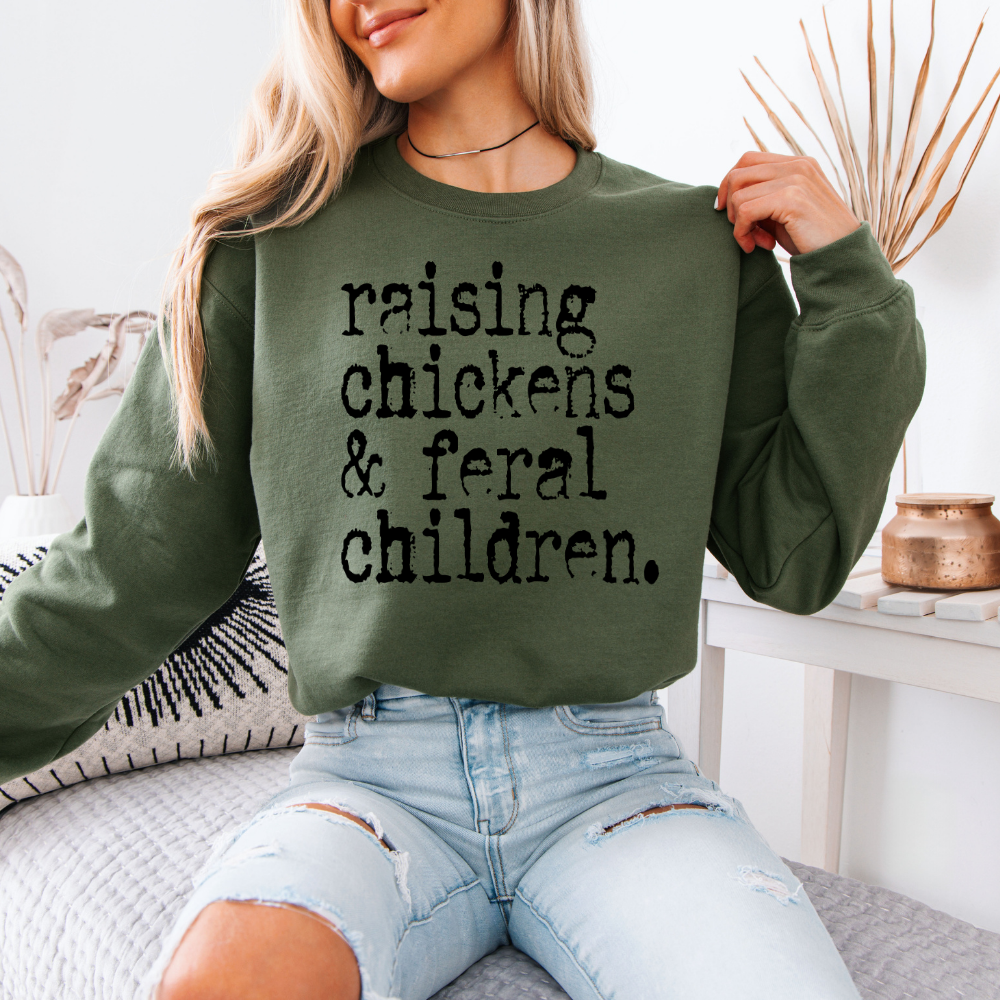 Raising Chickens & Feral Children | Unisex Crewneck Sweatshirt