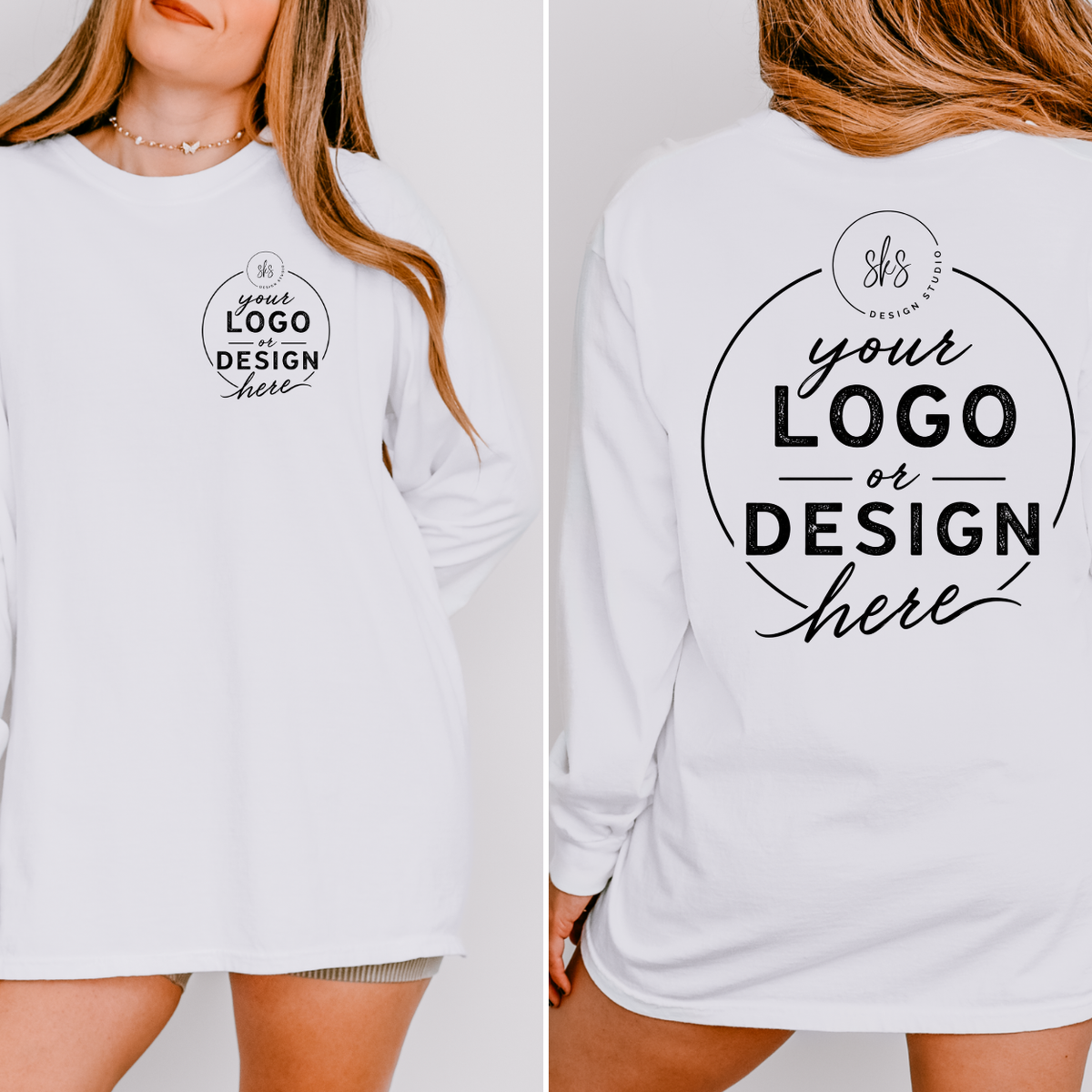 CUSTOM LOGO | Unisex Long Sleeve Shirt [COMFORT COLORS]
