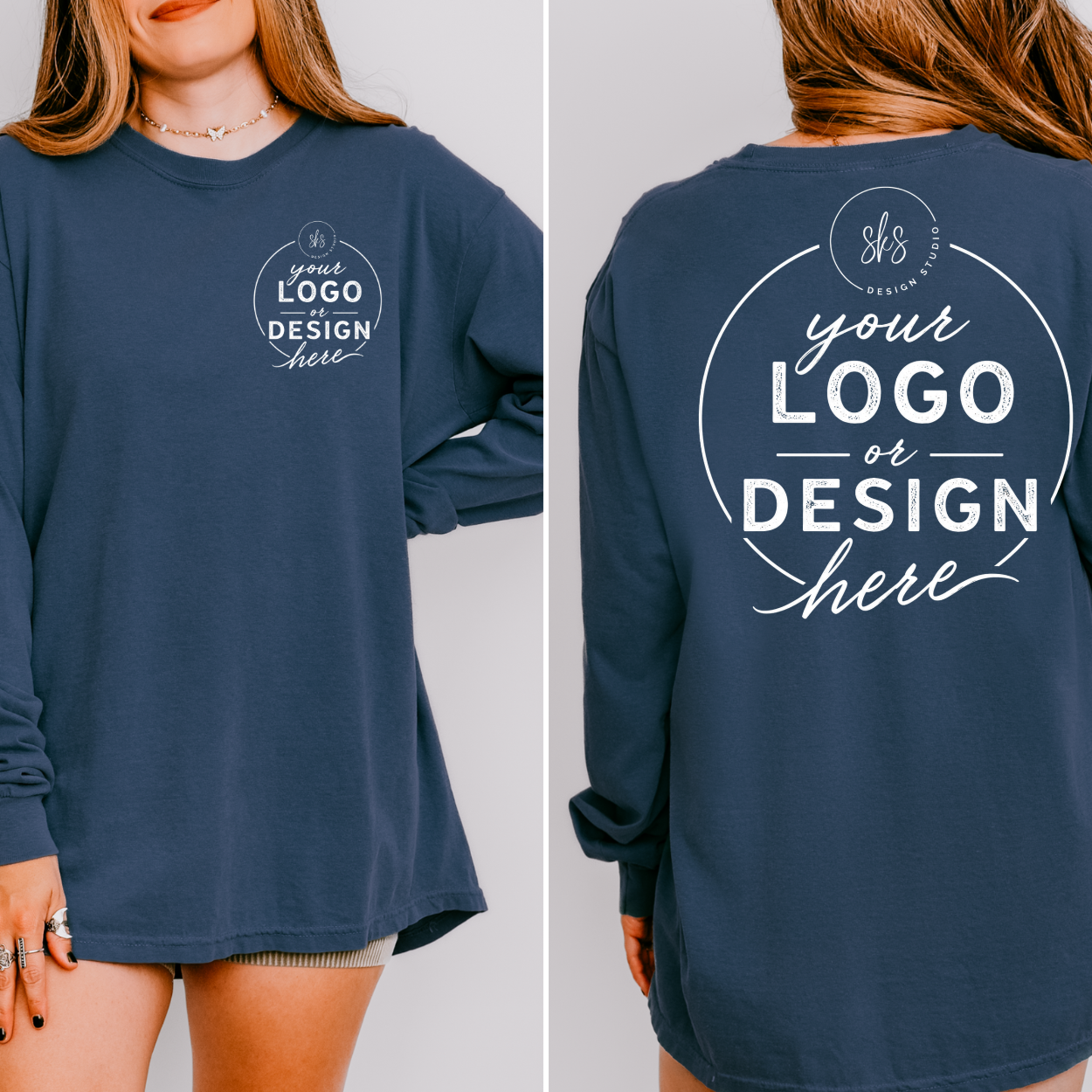CUSTOM LOGO | Unisex Long Sleeve Shirt [COMFORT COLORS]