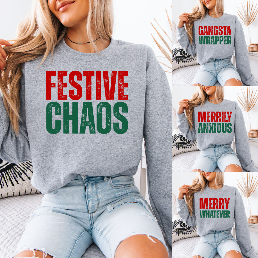 Festive Chaos | Unisex Crewneck Sweatshirt