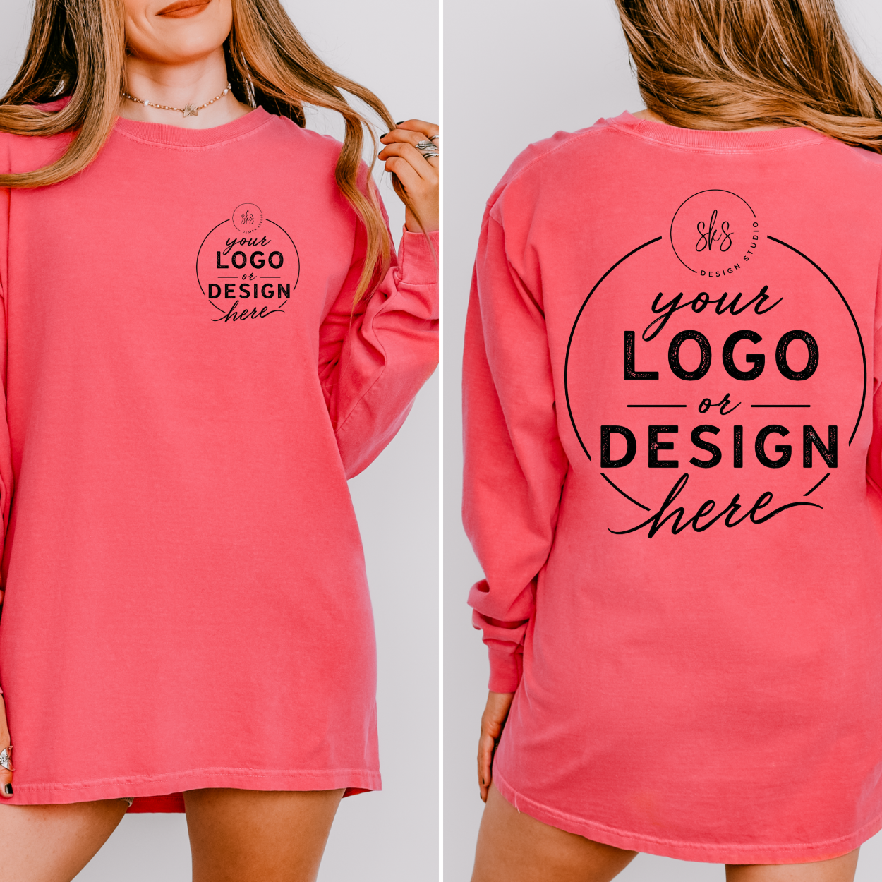 CUSTOM LOGO | Unisex Long Sleeve Shirt [COMFORT COLORS]