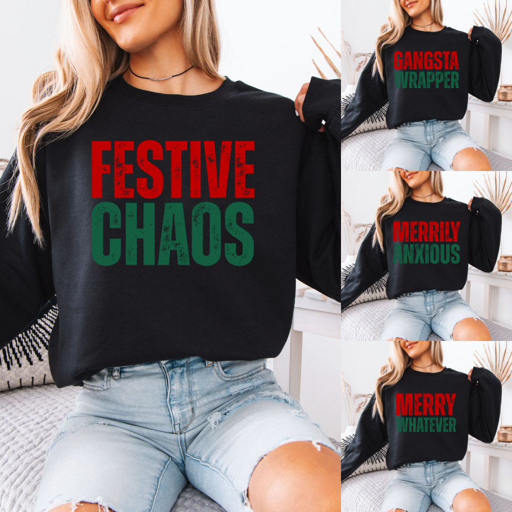 Festive Chaos | Unisex Crewneck Sweatshirt