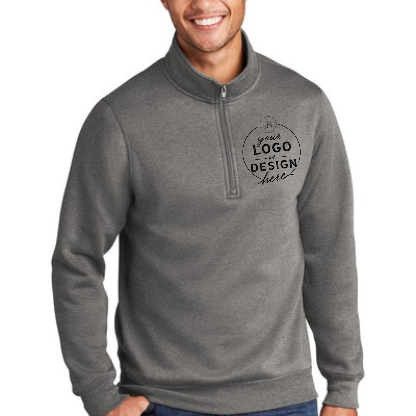 CUSTOM LOGO | Unisex Quarter-Zip Sweatshirt [PORT & CO]