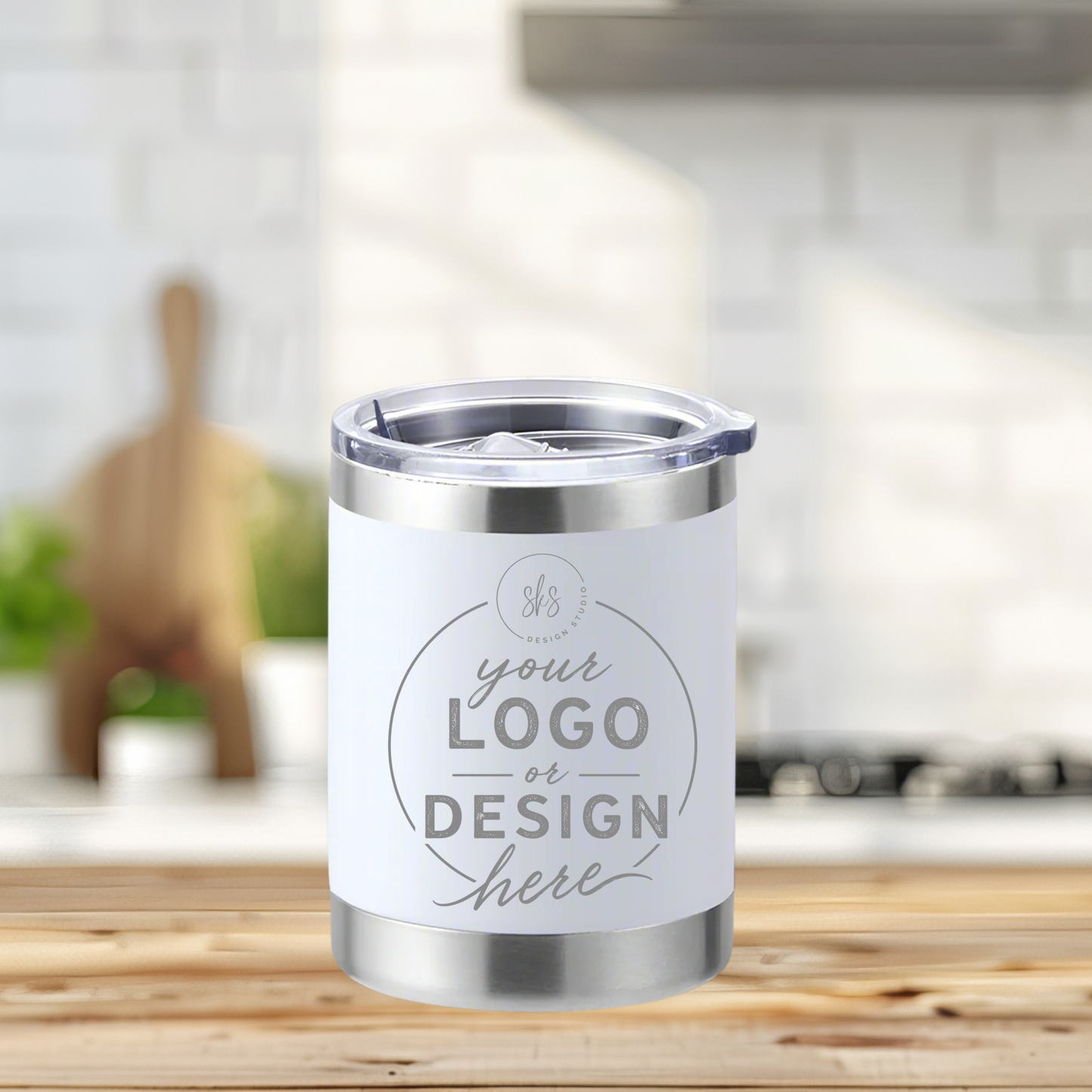 CUSTOM LOGO | ENGRAVED | 10oz Stainless Steel Tumbler