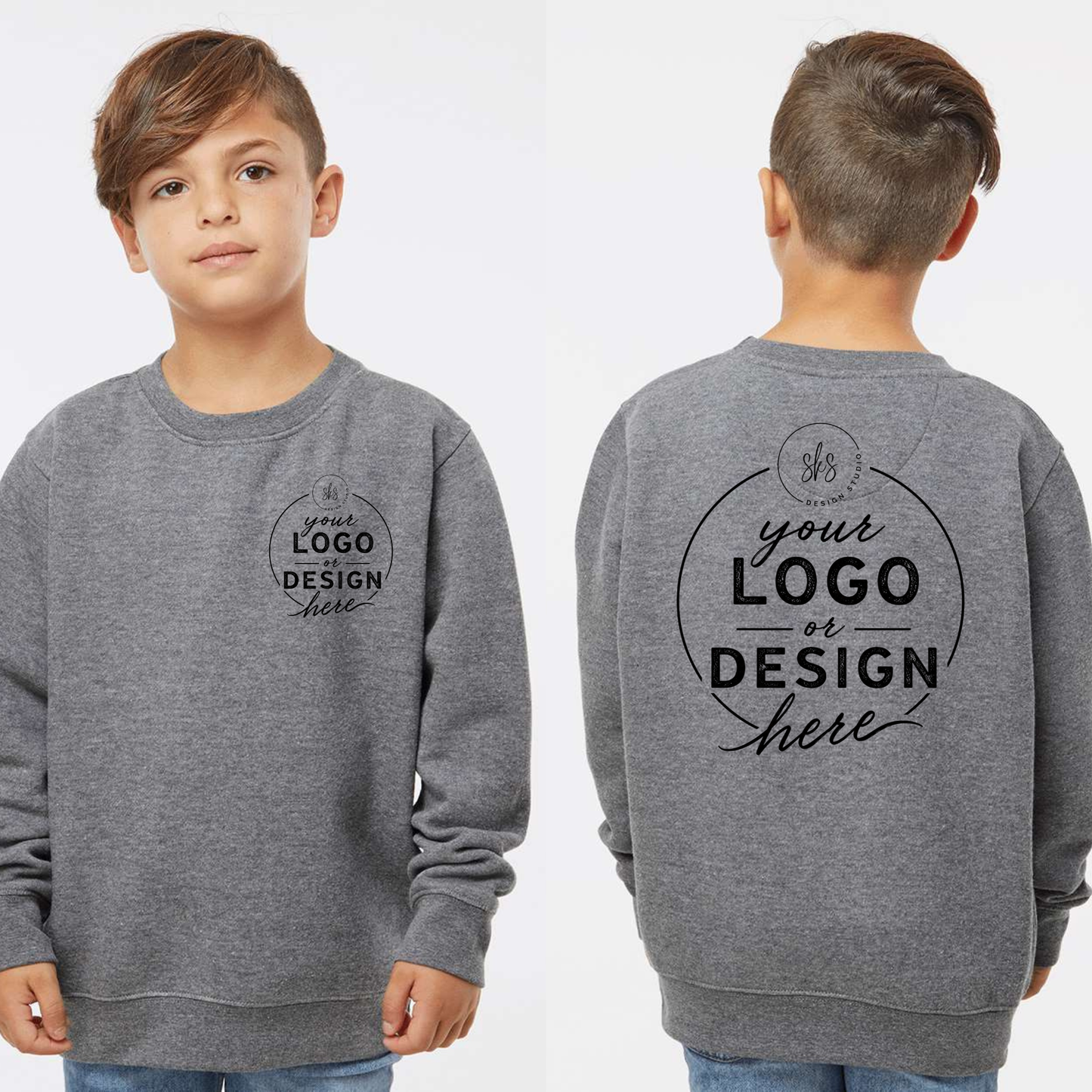 CUSTOM LOGO | Youth Crewneck Sweatshirt [LAT]