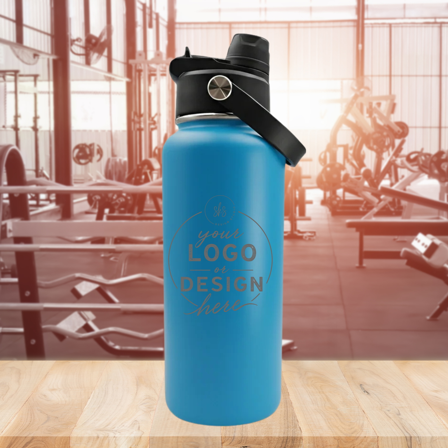 CUSTOM LOGO | ENGRAVED | 32oz Stainless Steel Sports Water Bottle