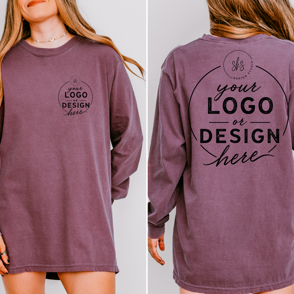 CUSTOM LOGO | Unisex Long Sleeve Shirt [COMFORT COLORS]