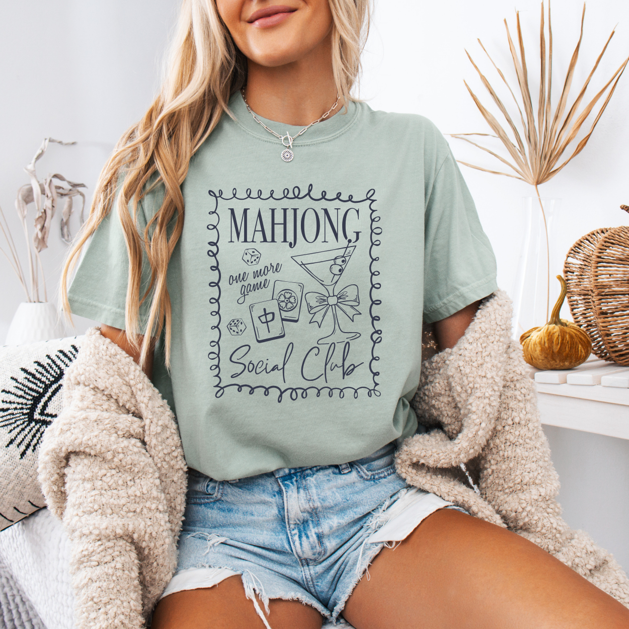 Mahjong Social Club, One More Game | Unisex T-Shirt [COMFORT COLORS]