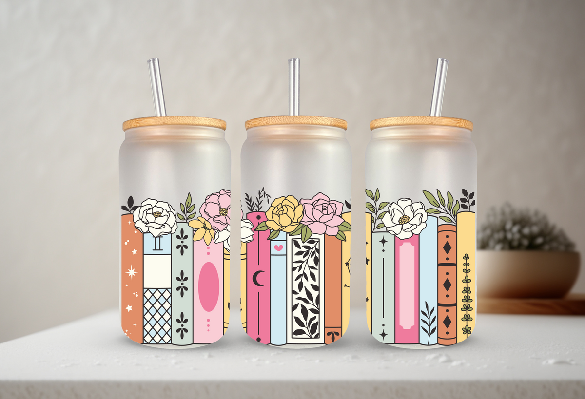 Floral Books - Color | UVDTF Cup Wrap 20oz