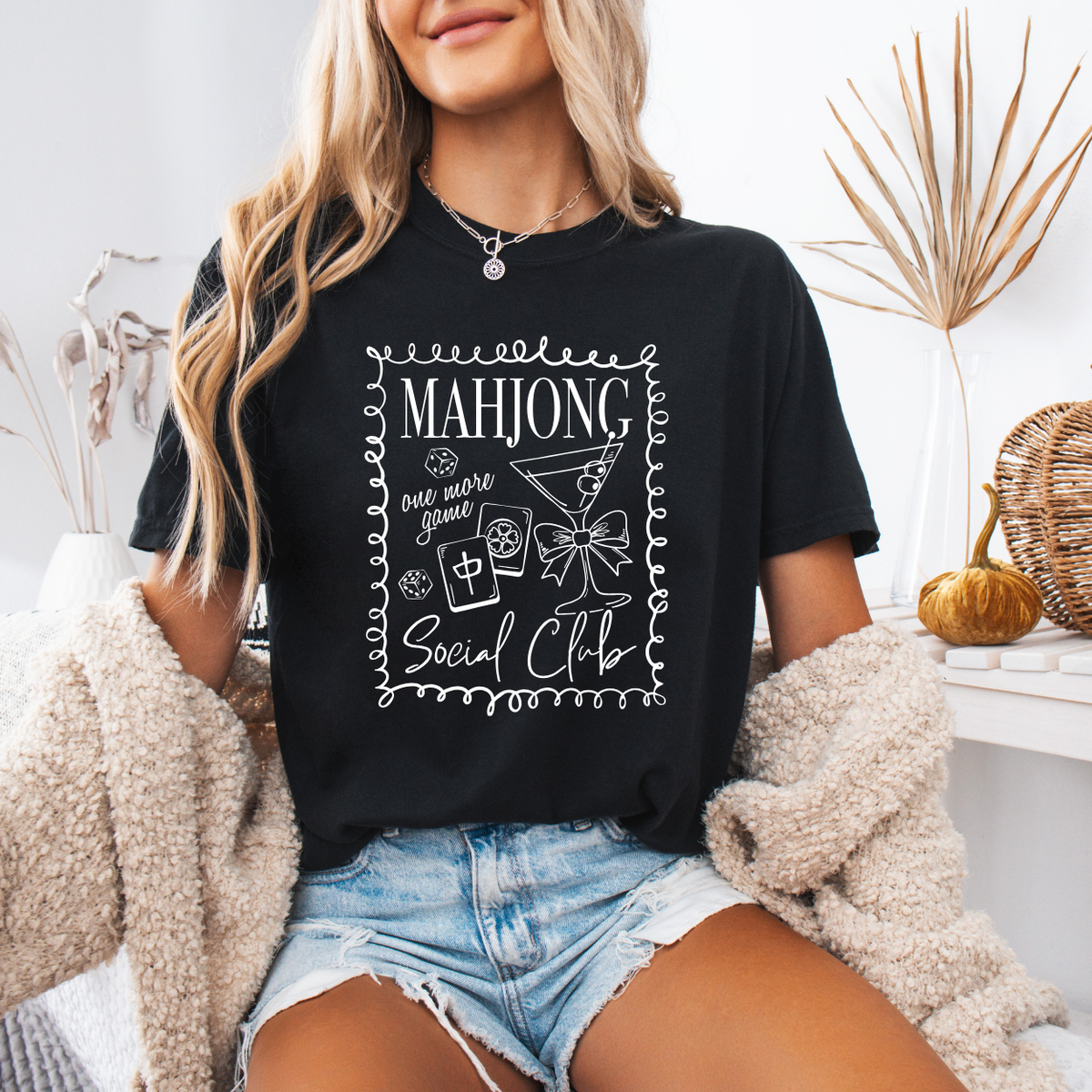 Mahjong Social Club, One More Game | Unisex T-Shirt [COMFORT COLORS]