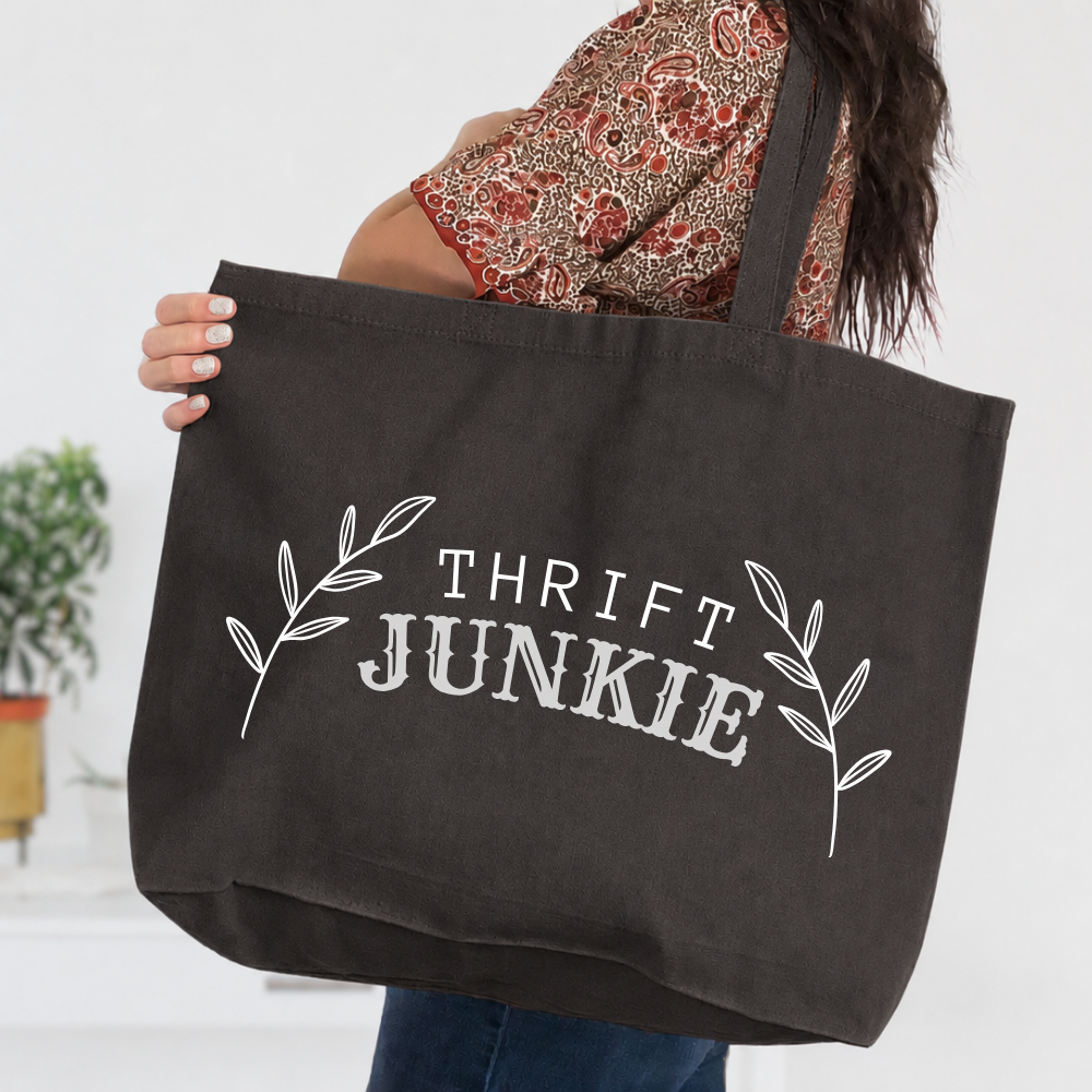 Thrift Junkie | Jumbo Canvas Tote Bag
