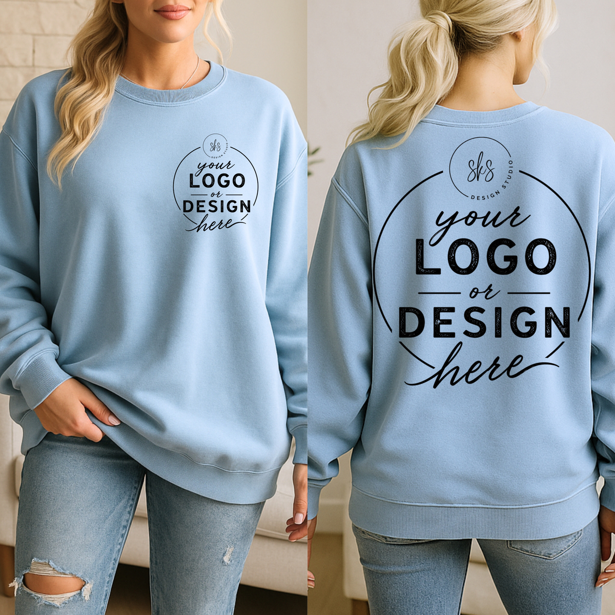 CUSTOM LOGO | Unisex Crewneck Sweatshirt [COMFORT COLORS]