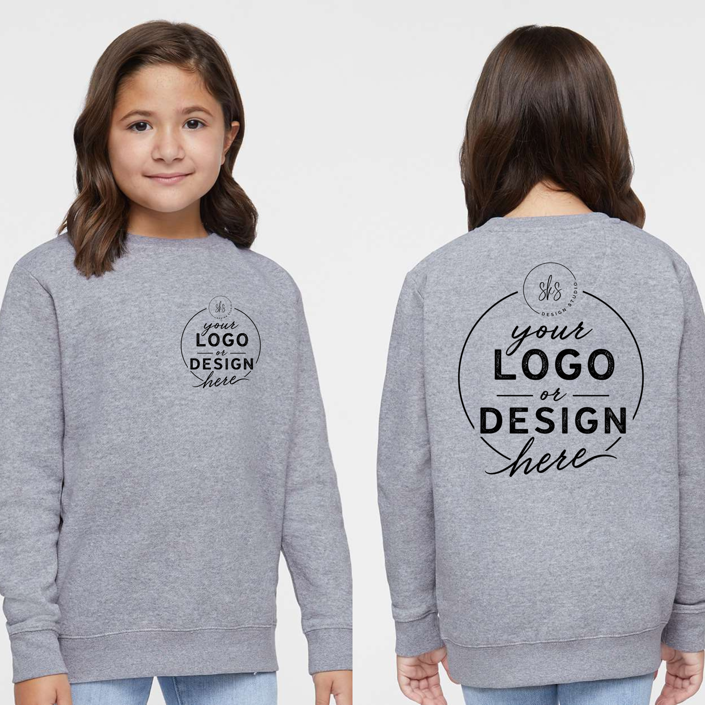 CUSTOM LOGO | Youth Crewneck Sweatshirt [LAT]