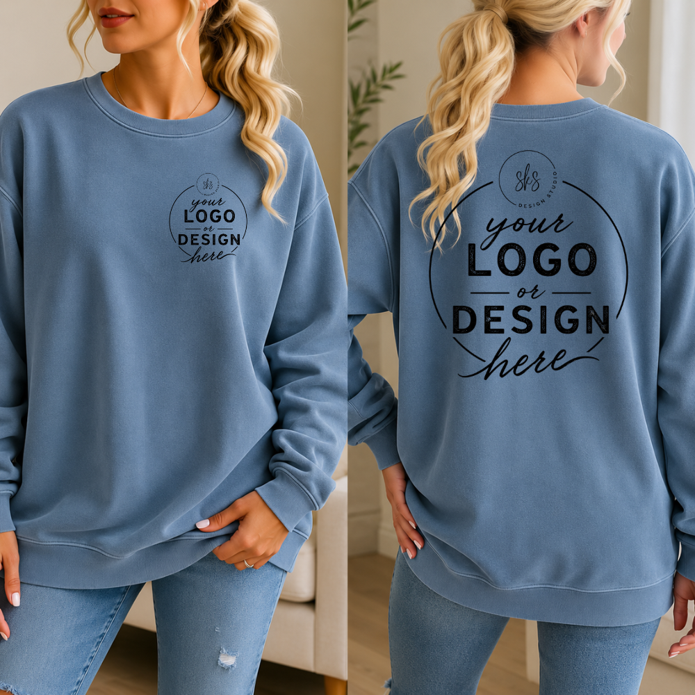 CUSTOM LOGO | Unisex Crewneck Sweatshirt [COMFORT COLORS]