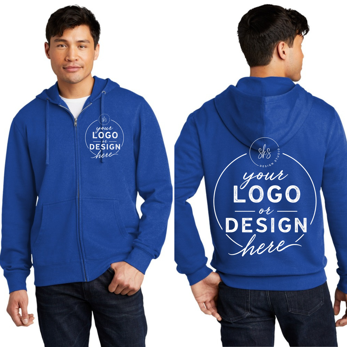 CUSTOM LOGO | Unisex Zip Up Hoodie [DISTRICT]