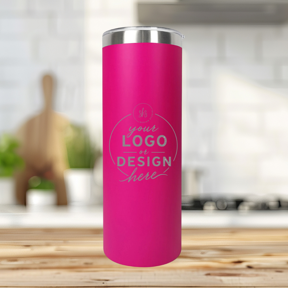 CUSTOM LOGO | ENGRAVED | 20oz Skinny Stainless Steel Tumbler