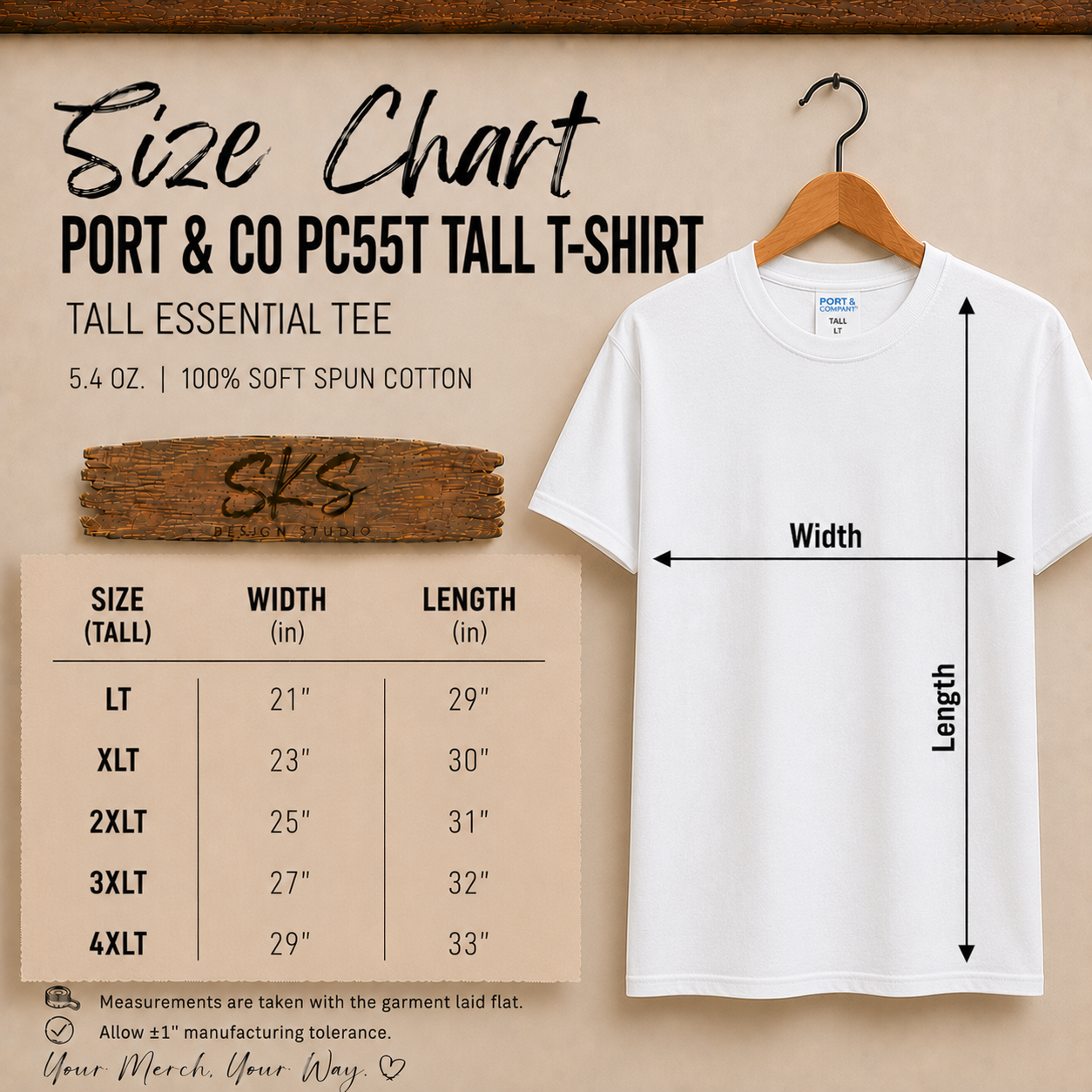 CUSTOM LOGO | Tall T-Shirt [Port & Co]