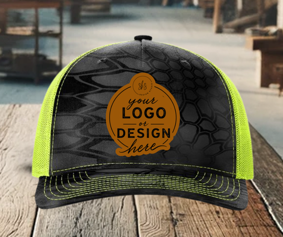 CUSTOM LOGO | Kryptek Richardson 112 Hat with Laser Engraved Leather Patch