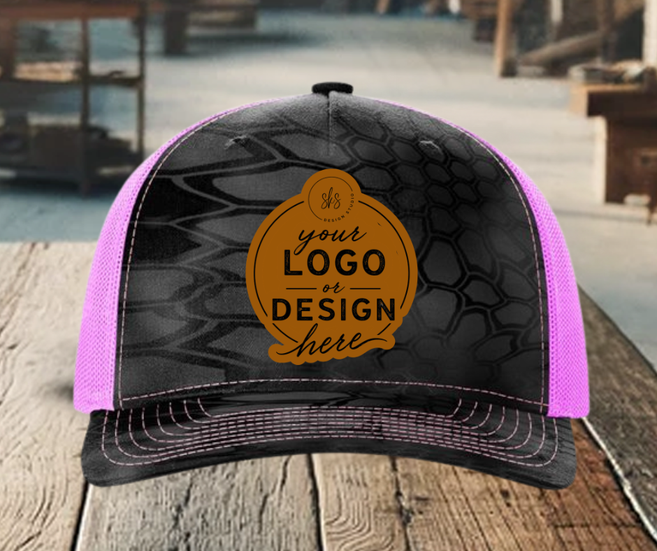 CUSTOM LOGO | Kryptek Richardson 112 Hat with Laser Engraved Leather Patch