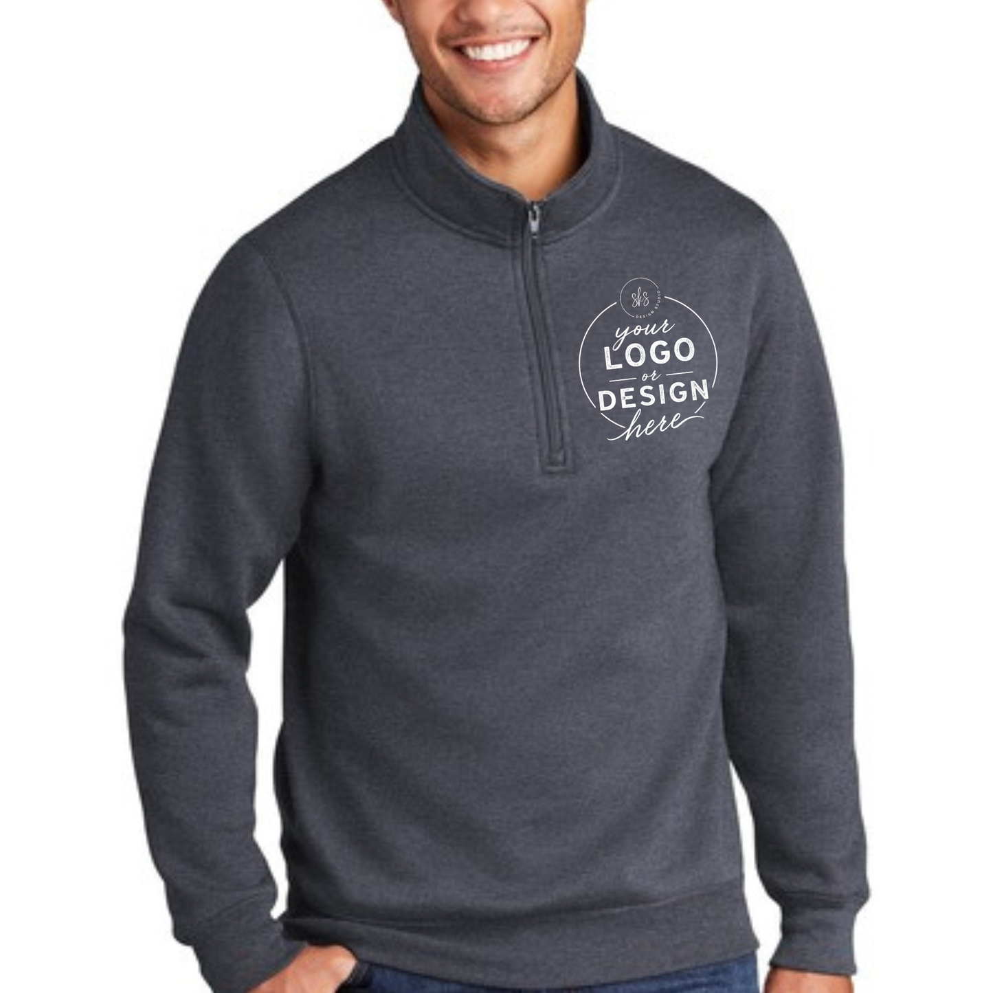 CUSTOM LOGO | Unisex Quarter-Zip Sweatshirt [PORT & CO]