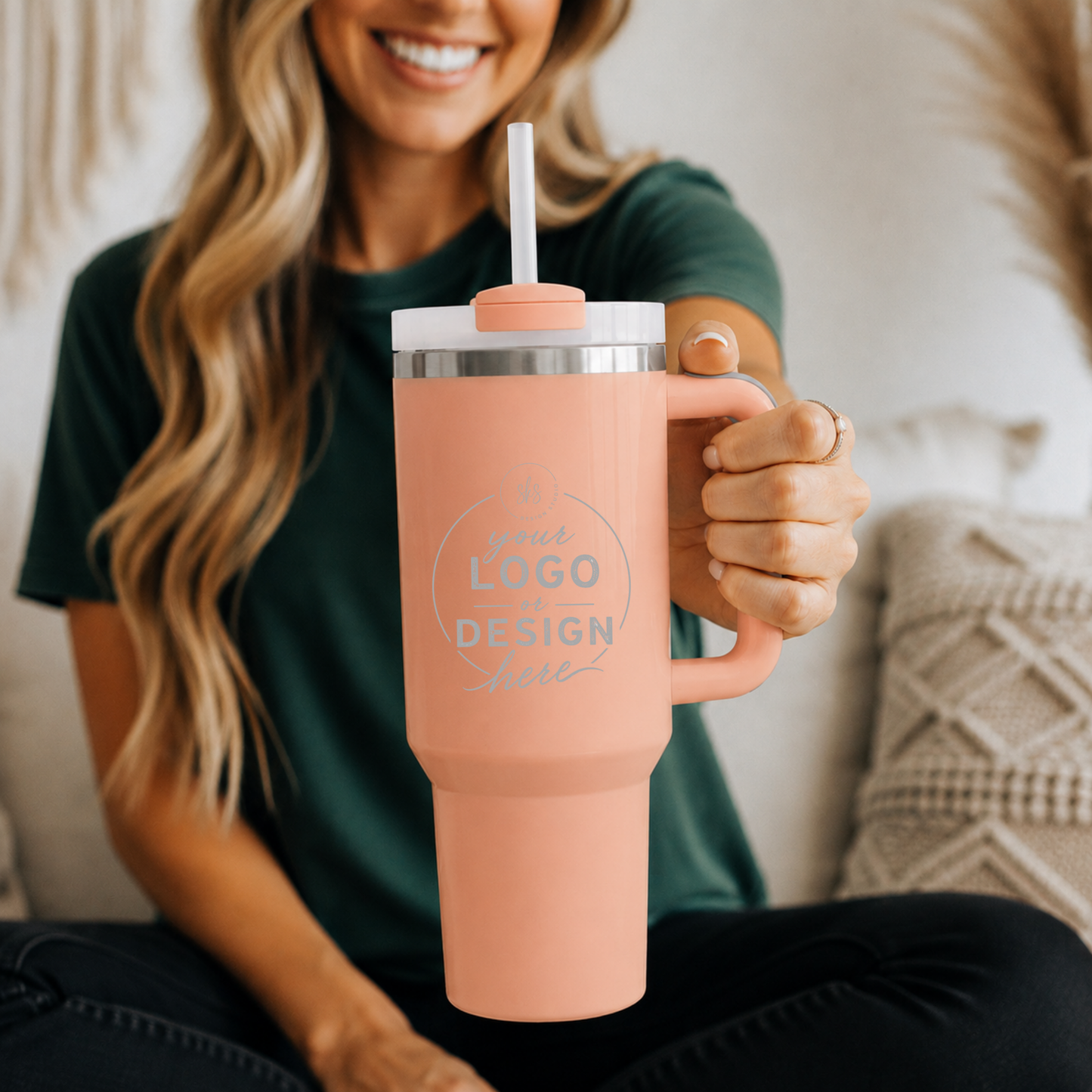 CUSTOM LOGO | ENGRAVED | 40oz Stainless Steel Tumbler
