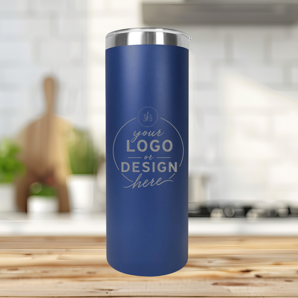 CUSTOM LOGO | ENGRAVED | 20oz Skinny Stainless Steel Tumbler