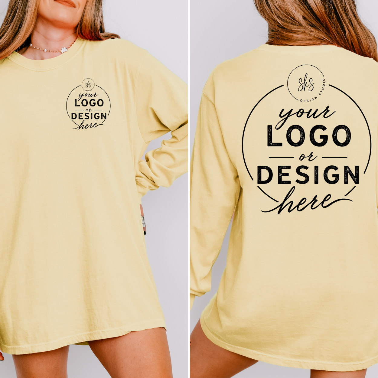 CUSTOM LOGO | Unisex Long Sleeve Shirt [COMFORT COLORS]