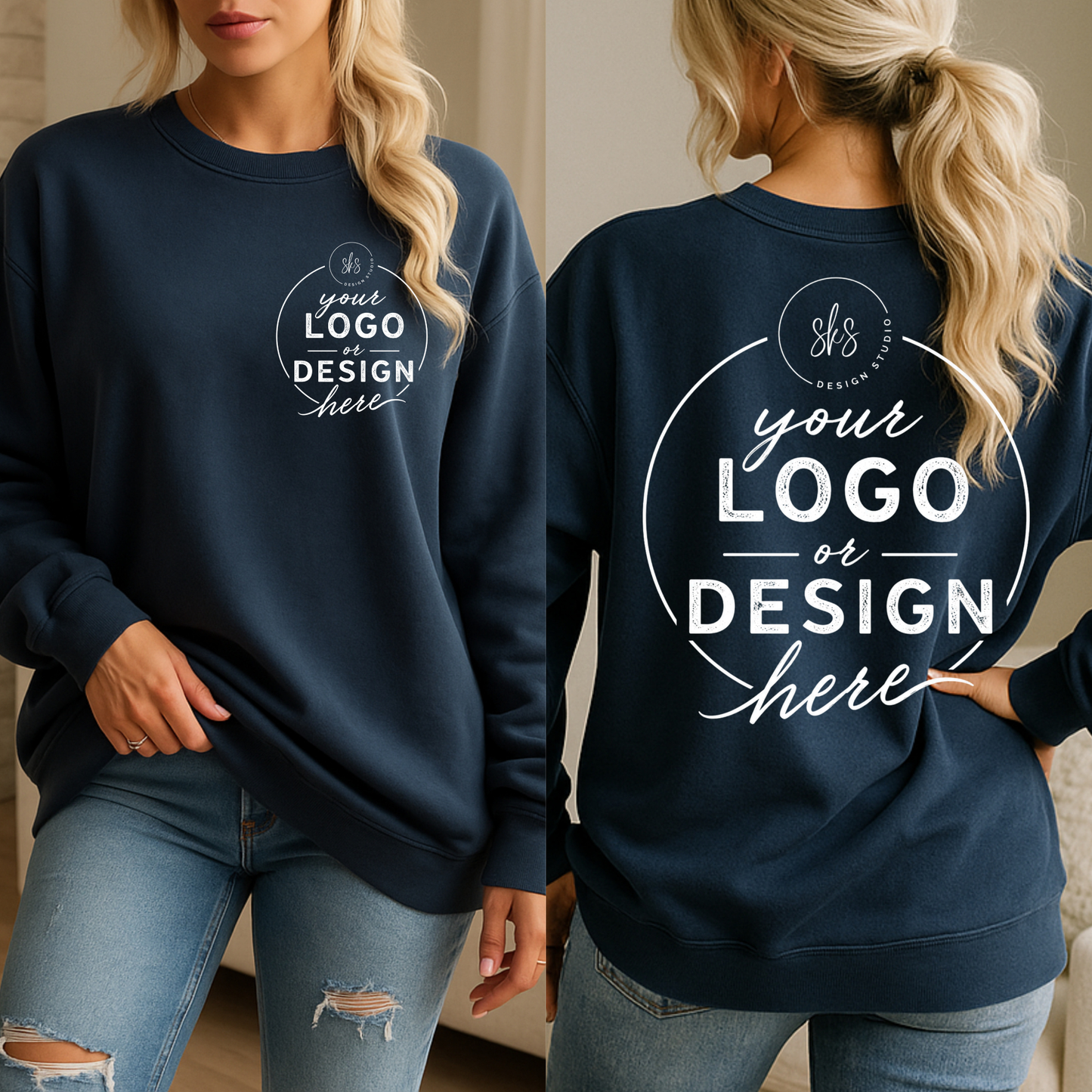 CUSTOM LOGO | Unisex Crewneck Sweatshirt [COMFORT COLORS]