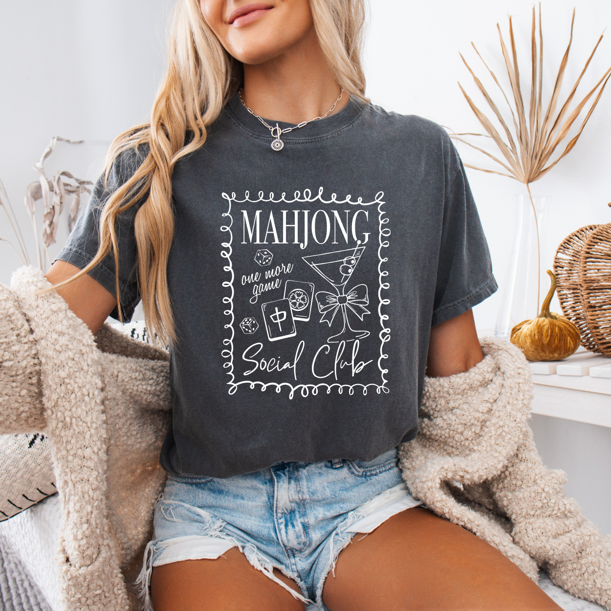 Mahjong Social Club, One More Game | Unisex T-Shirt [COMFORT COLORS]