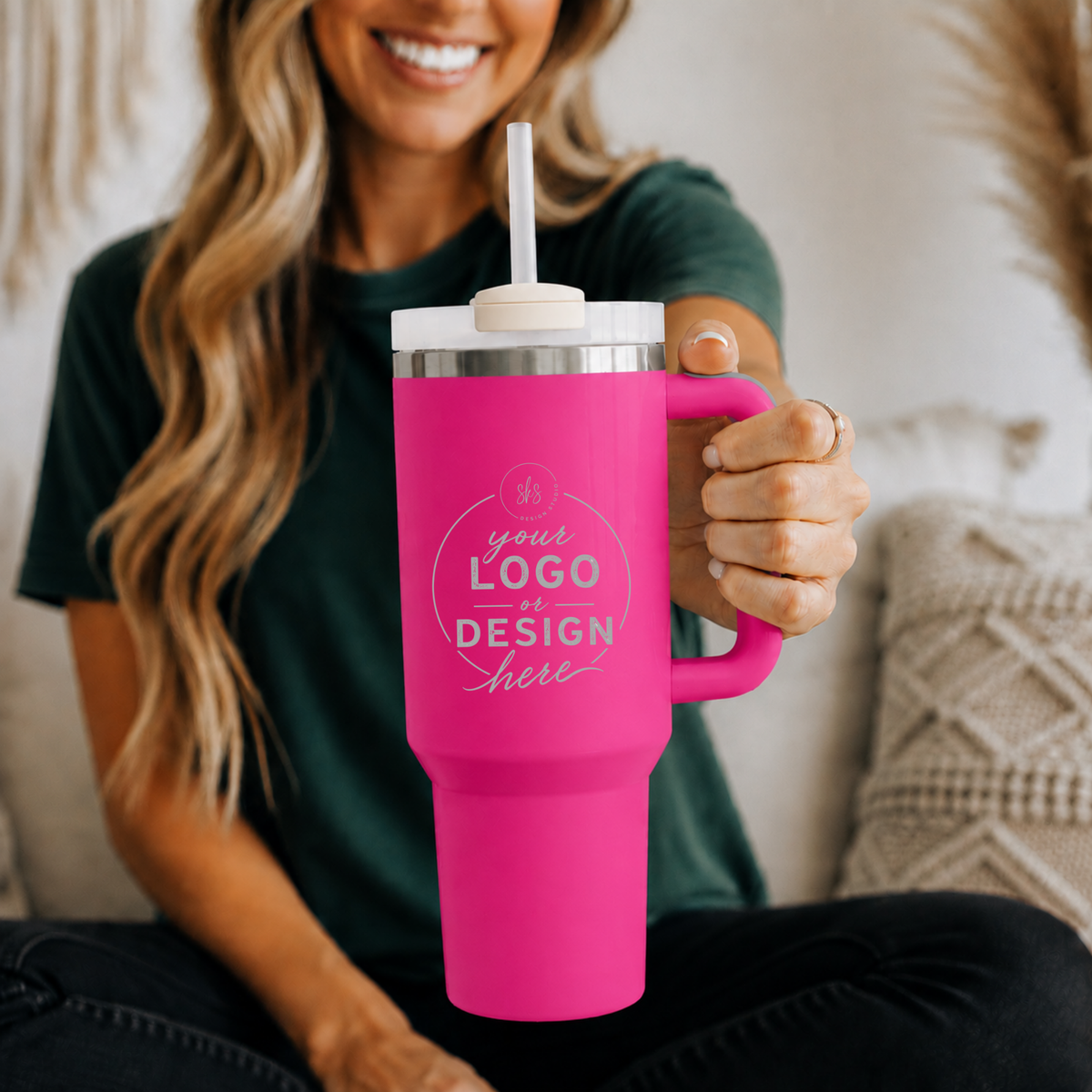 CUSTOM LOGO | ENGRAVED | 40oz Stainless Steel Tumbler