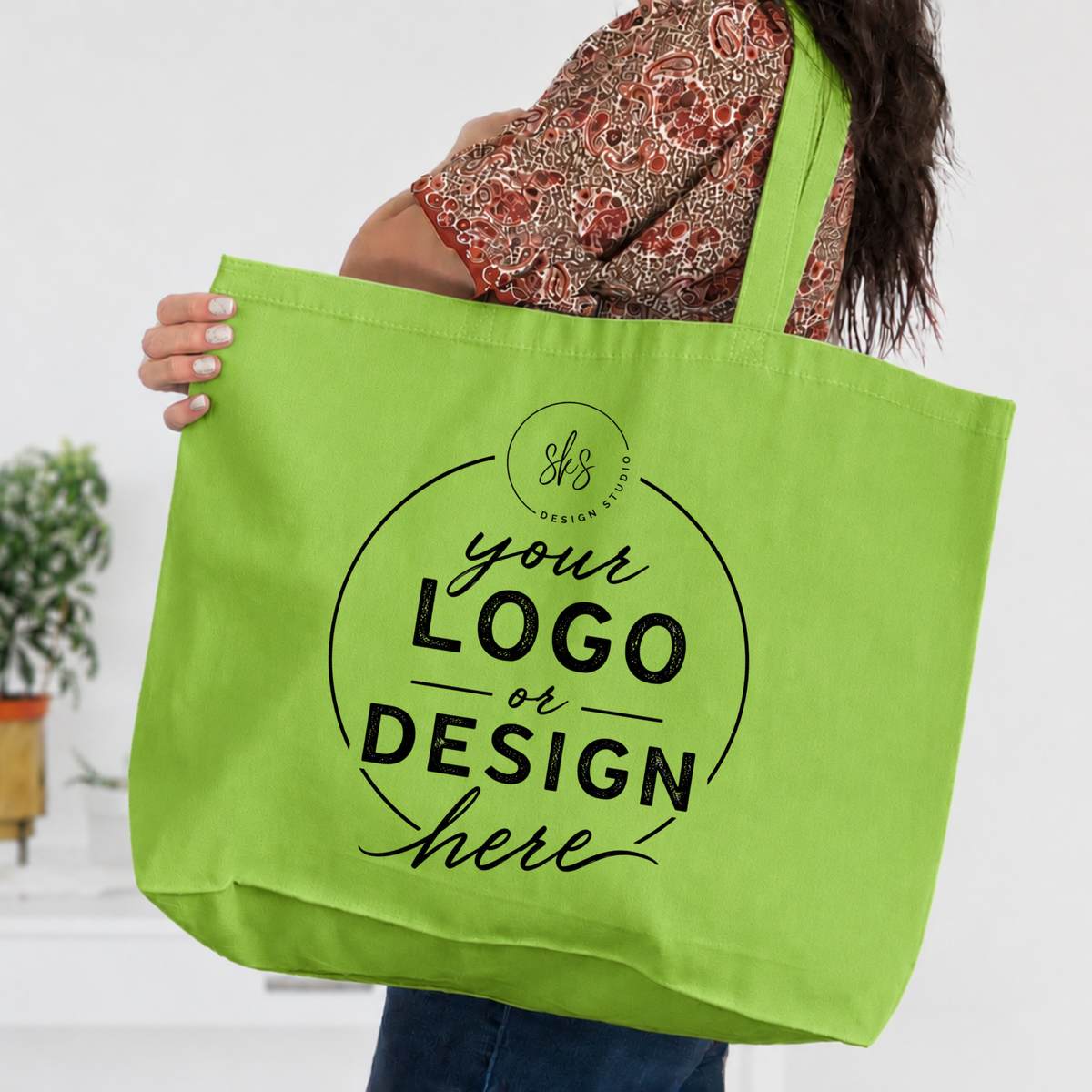 CUSTOM LOGO | Jumbo Canvas Tote Bag