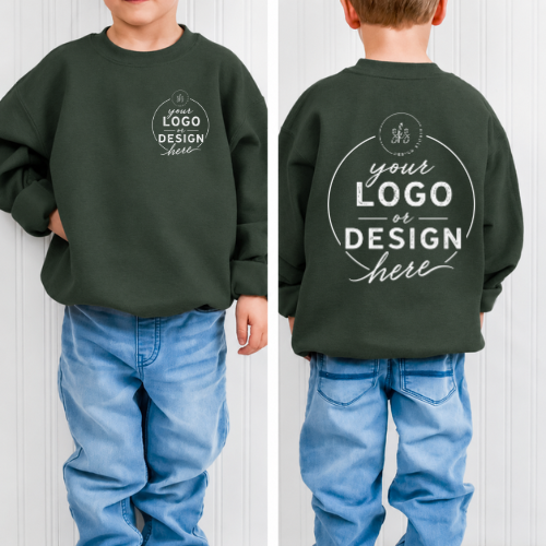 CUSTOM LOGO | Youth Crewneck Sweatshirt [GILDAN]