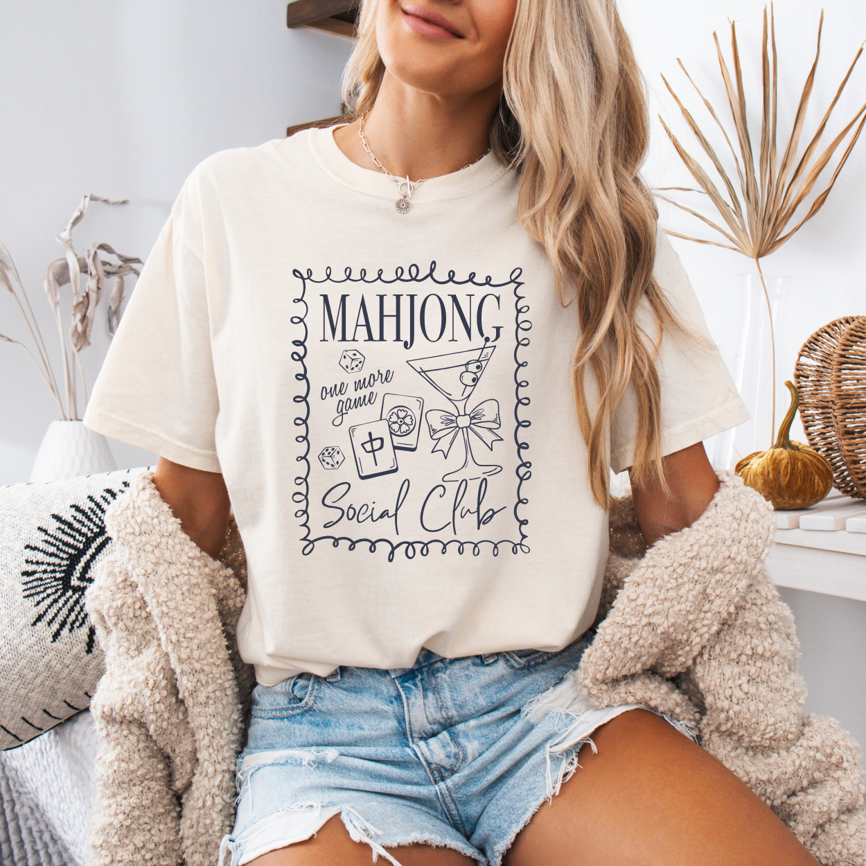 Mahjong Social Club, One More Game | Unisex T-Shirt [COMFORT COLORS]