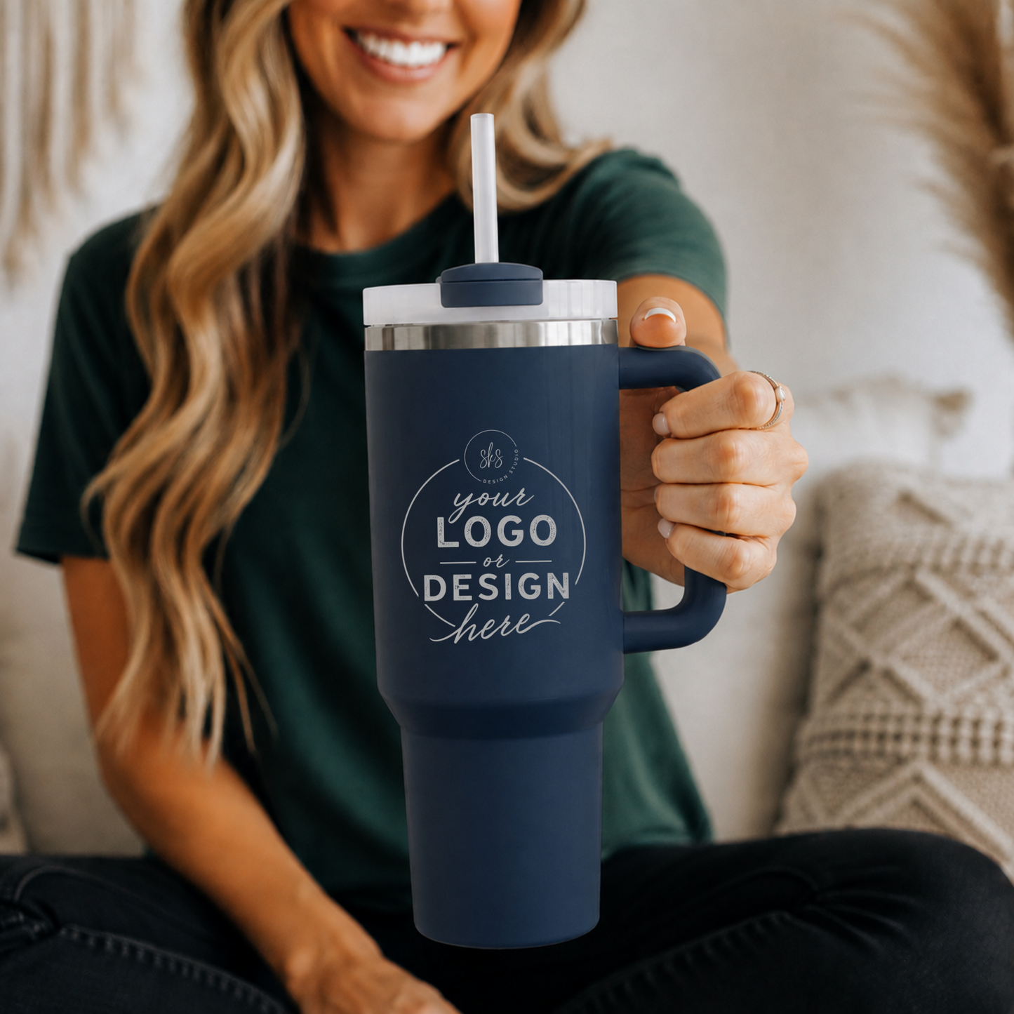 CUSTOM LOGO | ENGRAVED | 40oz Stainless Steel Tumbler