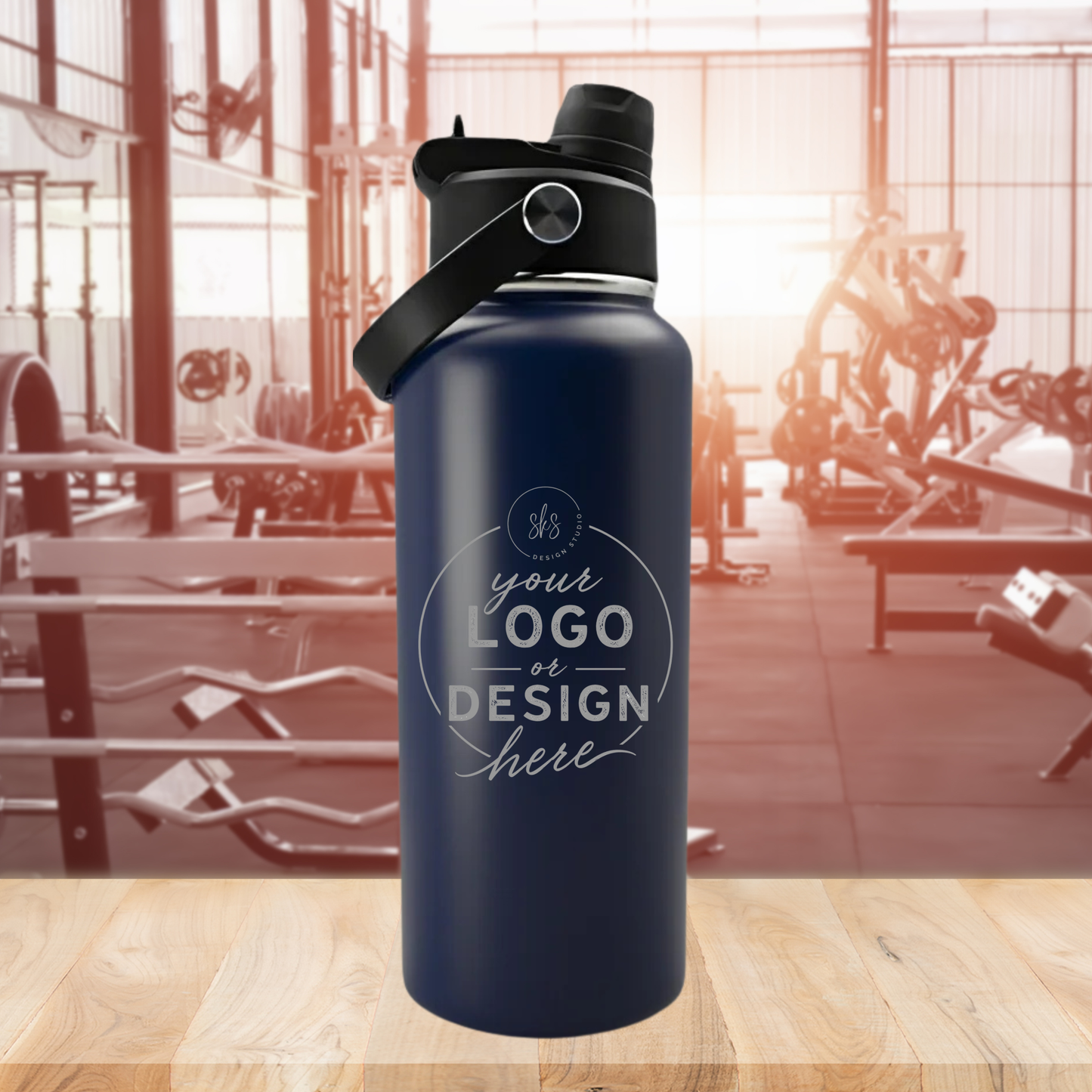 CUSTOM LOGO | ENGRAVED | 32oz Stainless Steel Sports Water Bottle