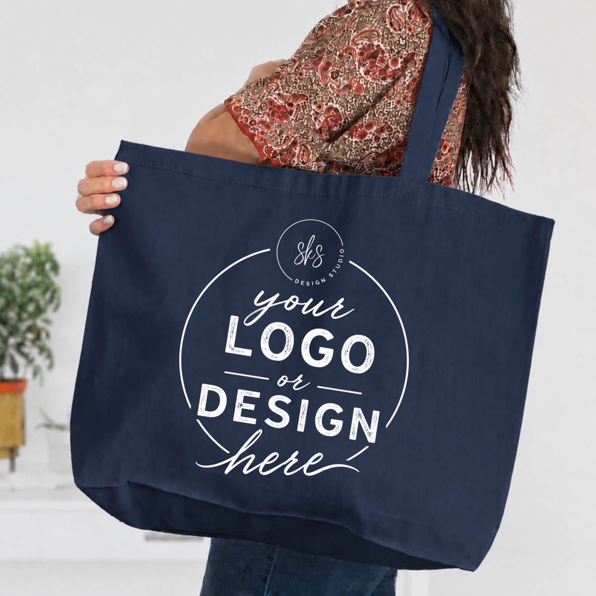 CUSTOM LOGO | Jumbo Canvas Tote Bag