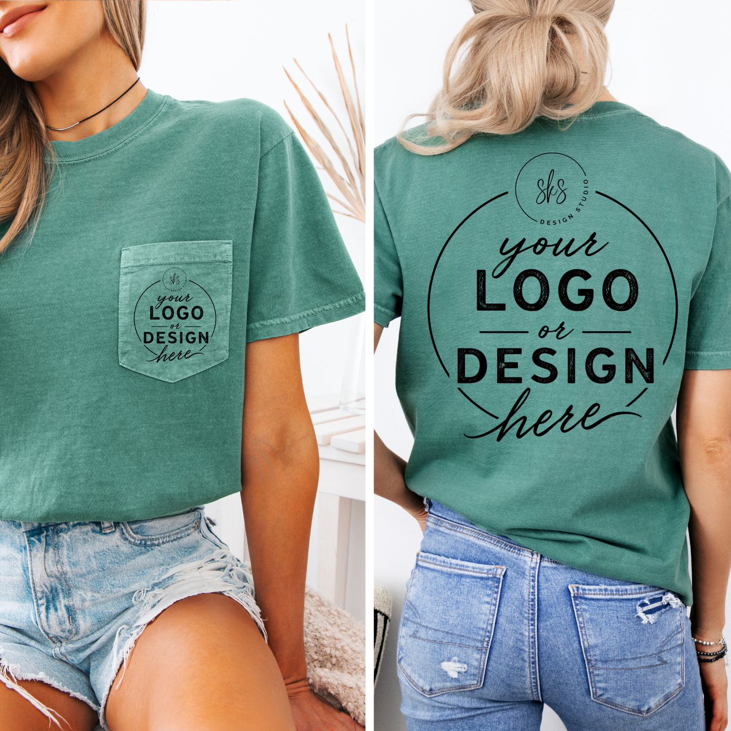 CUSTOM LOGO | Unisex Pocket Tee [COMFORT COLORS]