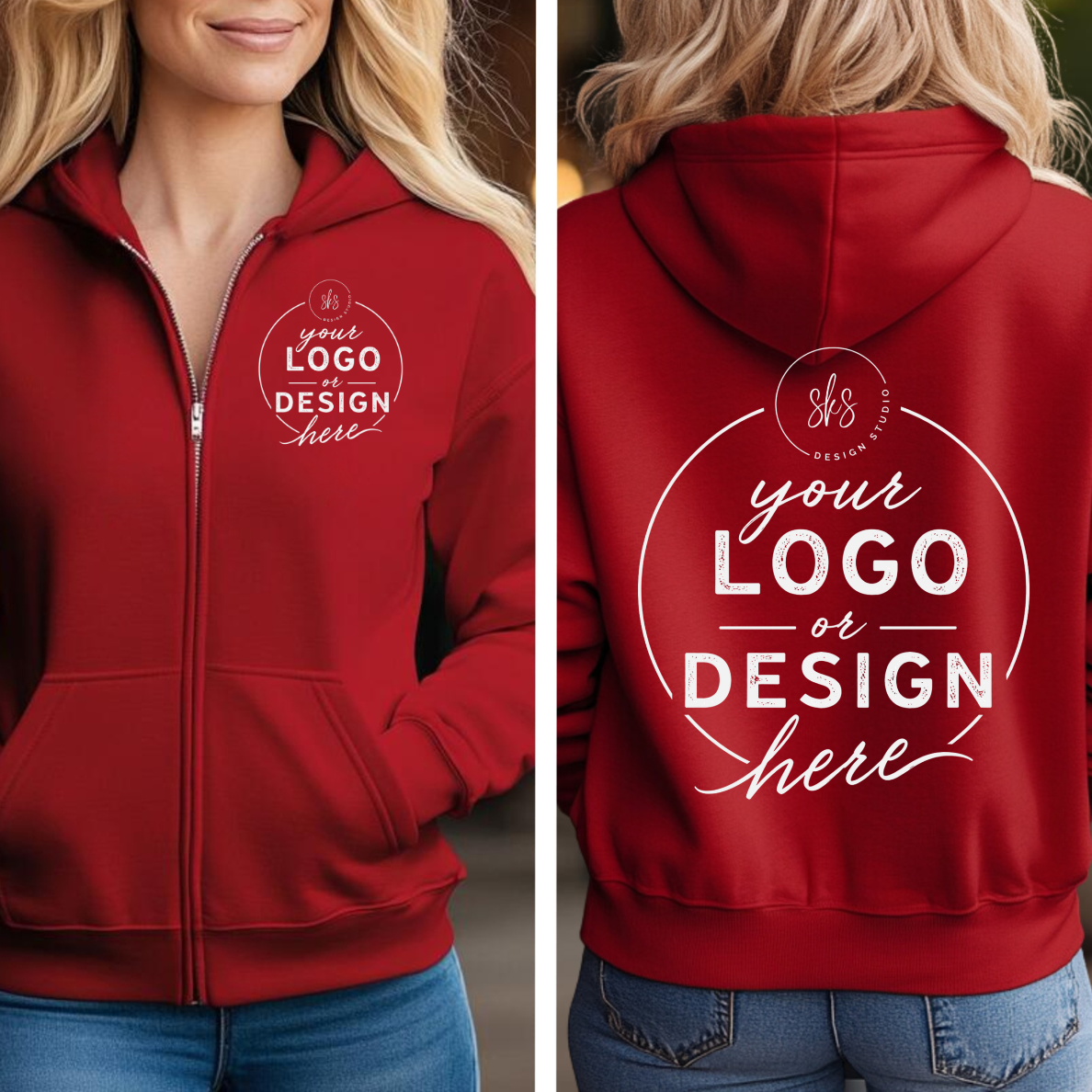 CUSTOM LOGO | Unisex Zip Up Hoodie [GILDAN]