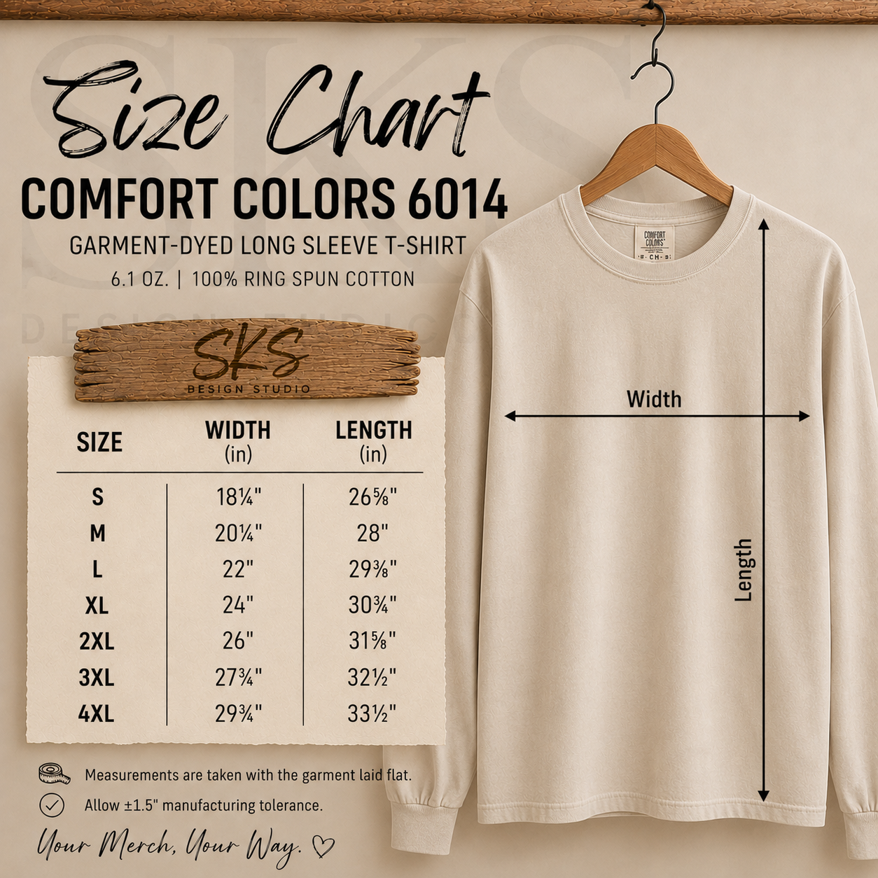 CUSTOM LOGO | Unisex Long Sleeve Shirt [COMFORT COLORS]