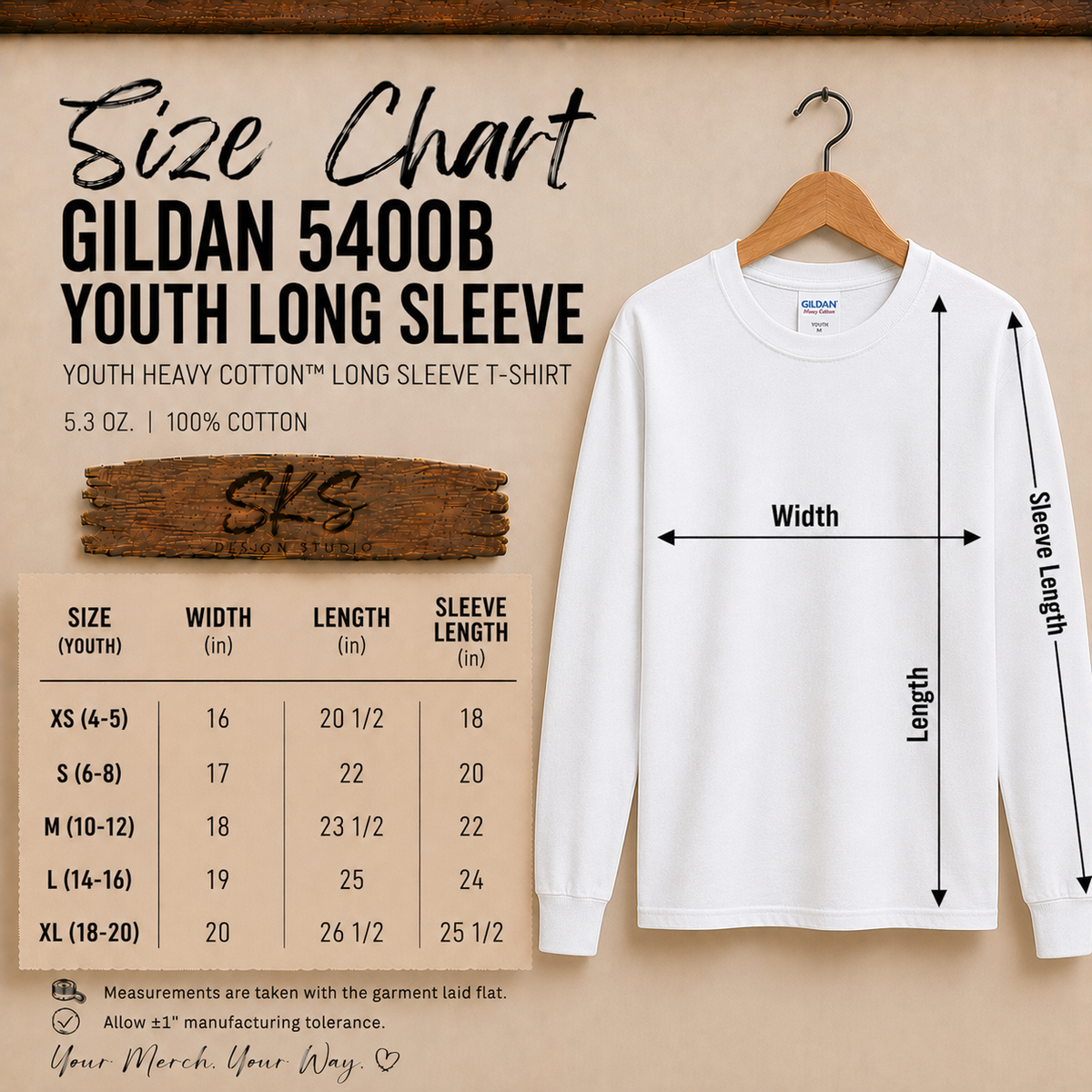 CUSTOM LOGO | Youth Unisex Long Sleeve Shirt [GILDAN]