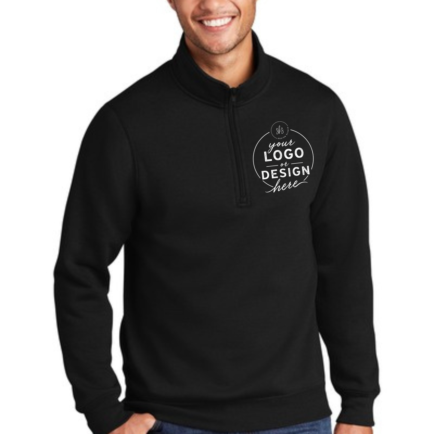 CUSTOM LOGO | Unisex Quarter-Zip Sweatshirt [PORT & CO]