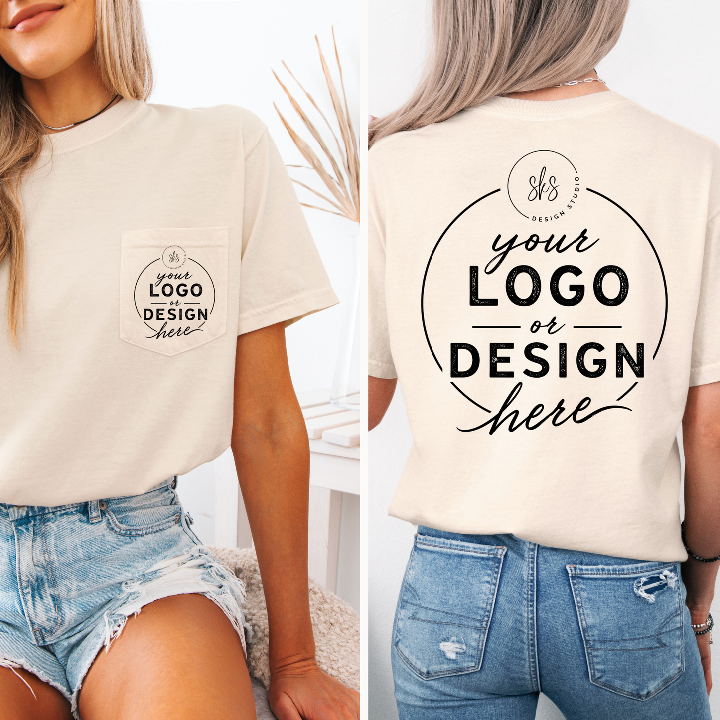 CUSTOM LOGO | Unisex Pocket Tee [COMFORT COLORS]