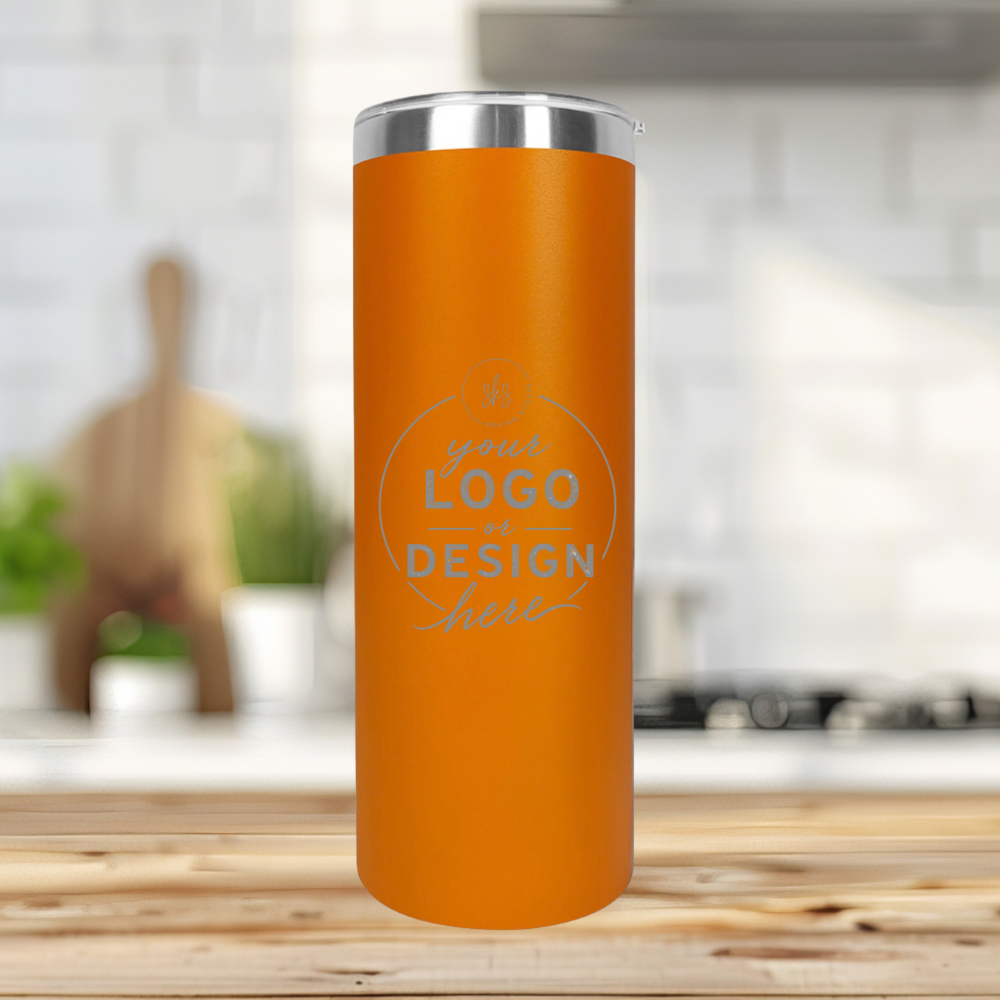 CUSTOM LOGO | ENGRAVED | 20oz Skinny Stainless Steel Tumbler