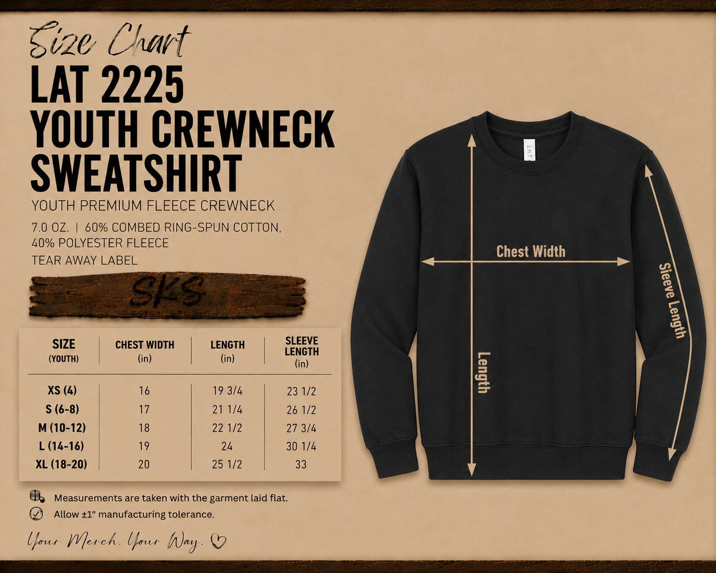 CUSTOM LOGO | Youth Crewneck Sweatshirt [LAT]