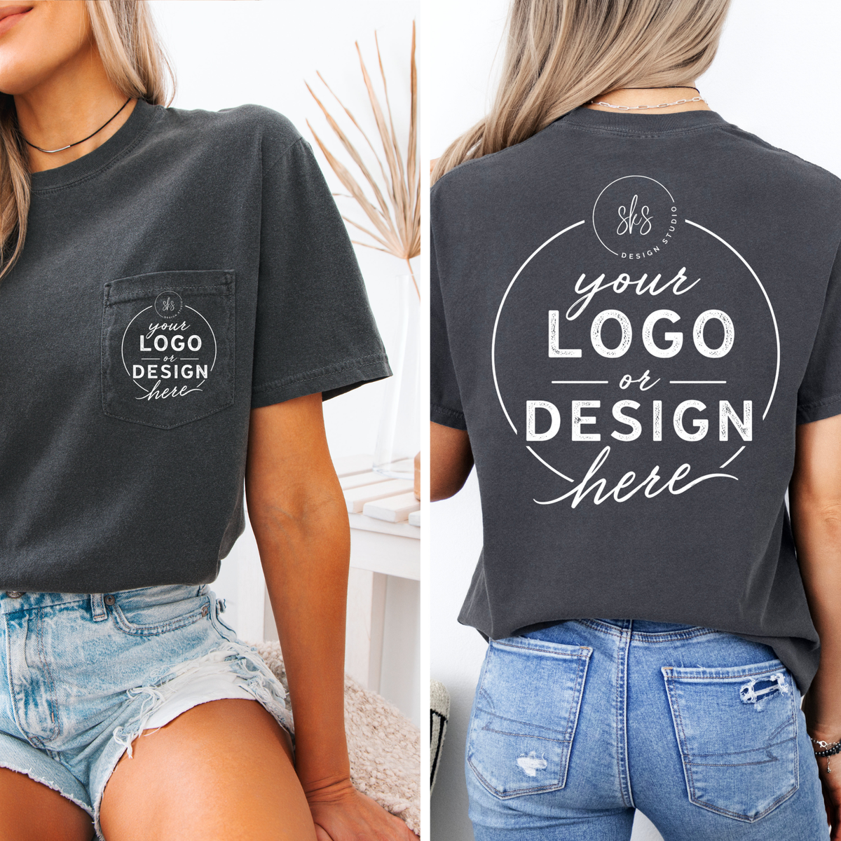 CUSTOM LOGO | Unisex Pocket Tee [COMFORT COLORS]
